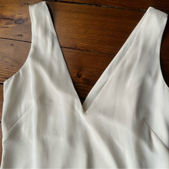 Abercrombie Plunge Godet Skirt Maxi Dress in Ivory Cream - Picture 7 of 9